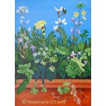 Painting of mixed salad leaf plants left to flower
