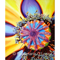 A bold contemporary style painting of an oriental poppy